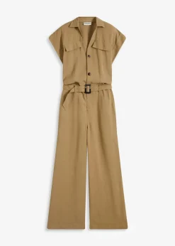Viskose-Jumpsuit mit Bindeband