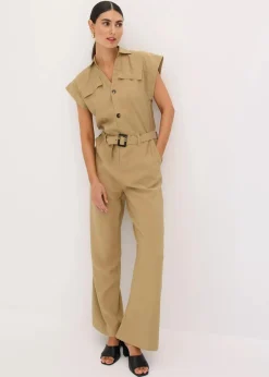 Viskose-Jumpsuit mit Bindeband