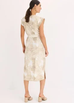 Viskose-Kleid mit Bindeband (2-tlg.Set)