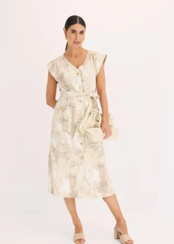 Viskose-Kleid mit Bindeband (2-tlg.Set)