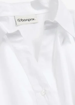 Vokuhila-Bluse aus Baumwoll-Mix