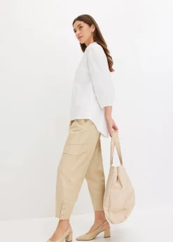 Vokuhila-Bluse aus Baumwoll-Mix