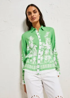 Vokuhila-Bluse aus fließender Viskose