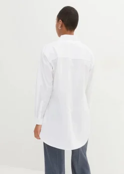 Vokuhila-Bluse in reiner Baumwolle