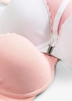 Vorderverschluss-Schalen BH mit Bügel mit Baumwolle (2er Pack)