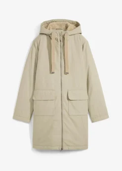 warm wattierter Winterparka mit Teddyfutter in Kapuze