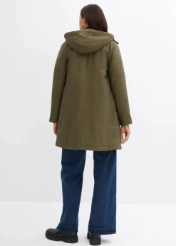 warm wattierter Winterparka mit Teddyfutter in Kapuze