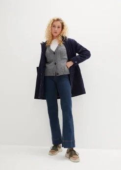 Warmer Cord-Parka mit Teddy-Futter in der Kapuze, in A-Linie