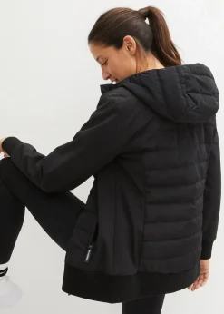 wasserabweisende, hybrid Steppjacke mit Materialmix