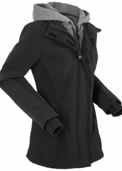 wasserabweisende Softshell-Longjacke, 2 in 1-Optik