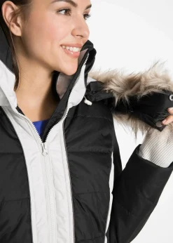 wasserabweisender Outdoor-Kurzmantel mit Fellimitat