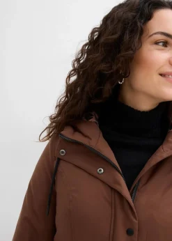 Wasserabweisender Outdoor-Kurzmantel mit Gürtel, Leo-Futter