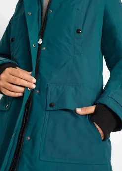 wasserdichte Funktions-Outdoor-Longjacke mit Kapuze