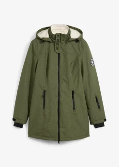 wasserdichte Funktions-Outdoor-Longjacke mit Teddyfleece