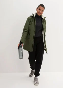 wasserdichte Funktions-Outdoor-Longjacke mit Teddyfleece