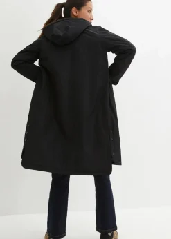 wasserdichter, wattierter Regenmantel in Midi-Länge