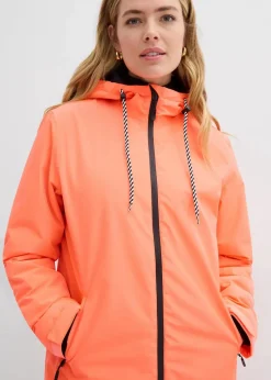 wasserdichter, wattierter Regenmantel in Midi-Länge