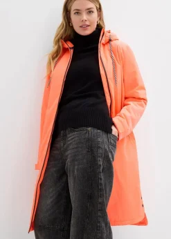 wasserdichter, wattierter Regenmantel in Midi-Länge