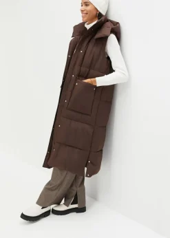 Wattierte Steppweste mit abnehmbarer Kapuze