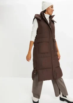 Wattierte Steppweste mit abnehmbarer Kapuze