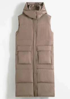 Wattierte Steppweste mit abnehmbarer Kapuze