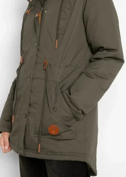 Wattierter Parka mit Fellimitat-Besatz