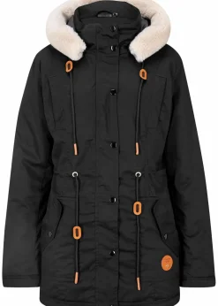 Wattierter Parka mit Fellimitat-Besatz