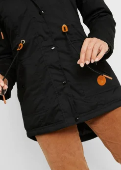 Wattierter Parka mit Fellimitat-Besatz