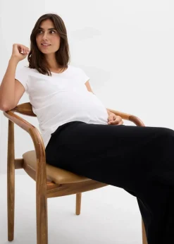 Weiche Umstandshose aus bequemen Punto di Roma, weites Bein