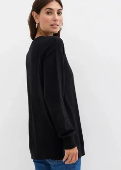 Weicher Umstandspullover mit Stillschlitzen aus Bio-Baumwolle