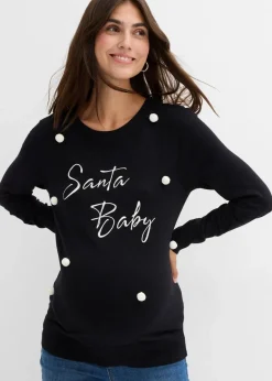 weihnachtlicher Umstandspullover aus Bio-Baumwolle