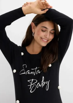 weihnachtlicher Umstandspullover aus Bio-Baumwolle