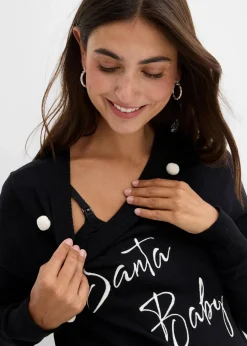 weihnachtlicher Umstandspullover aus Bio-Baumwolle