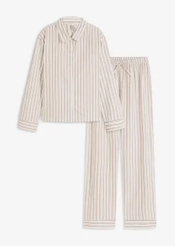 Weit geschnittener Loungewear Hausanzug aus gewebter Baumwolle