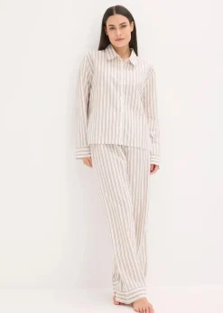 Weit geschnittener Loungewear Hausanzug aus gewebter Baumwolle