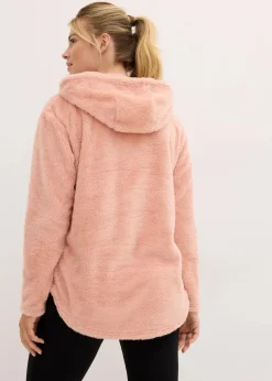 Weit geschnittener Loungewear Kuschel-Fleece Longpullover