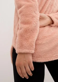 Weit geschnittener Loungewear Kuschel-Fleece Longpullover