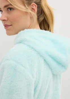 Weit geschnittener Loungewear Kuschel-Fleece Longpullover