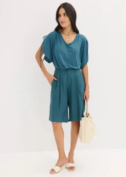 Weite Bundfalten Bermuda