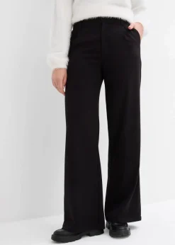 Weite Bundfaltenhose aus Viskosemix