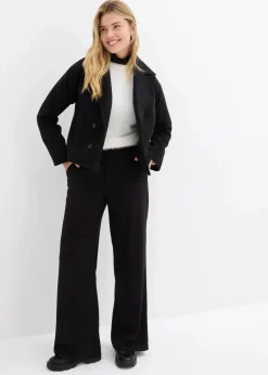 Weite Bundfaltenhose aus Viskosemix