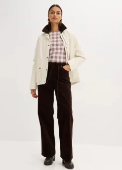 Weite Cordhose mit Bindegürtel