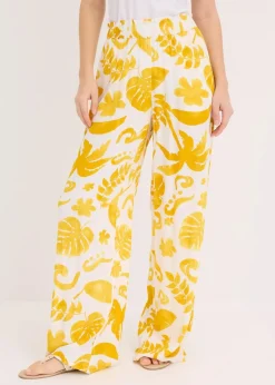 Weite Hose aus strukturierter Viskose