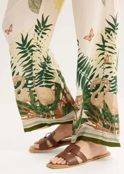 Weite Hose aus Viskose mit Bordürenprint