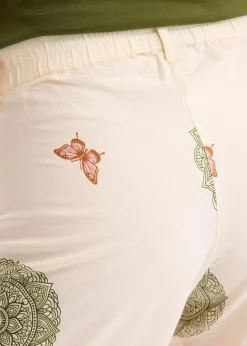 Weite Hose aus Viskose mit Bordürenprint