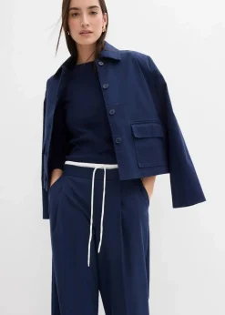 Weite Hose aus Viskose-Mix