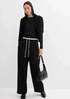 Weite Hose aus Viskose-Mix