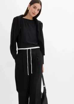 Weite Hose aus Viskose-Mix