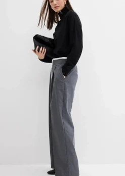 Weite Hose aus Viskose-Mix