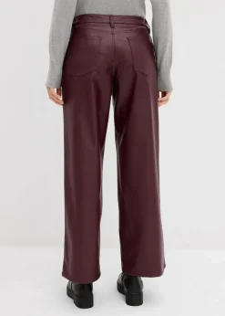 Weite Lederimitat-Hose